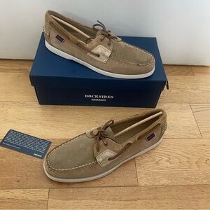 Sebago Rossisland Jib Shadow Tan Suede Boat Shoes Preppy JFK Summer 12